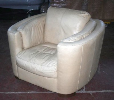 Poltrona usa in pelle bianca anni 50